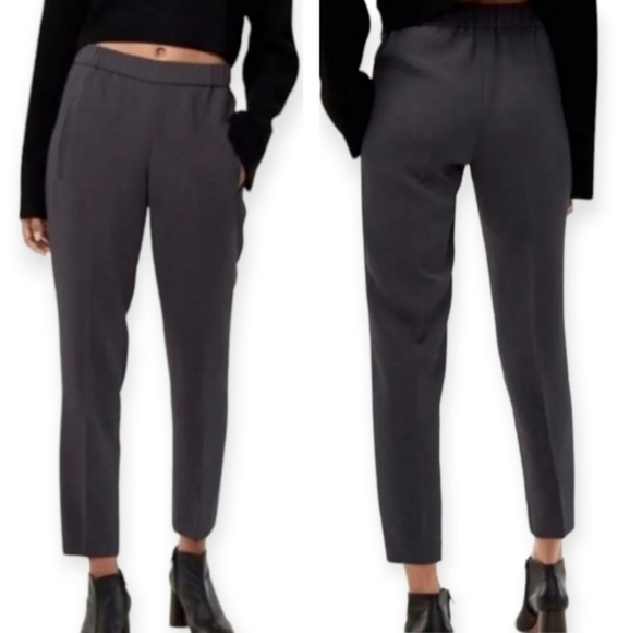 Aritzia Wilfred Darontal Crepe Ankle Trousers Gray 8 - Picture 16 of 16